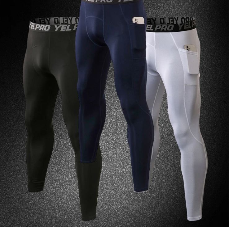 Calça esportiva de compressão com bolso
